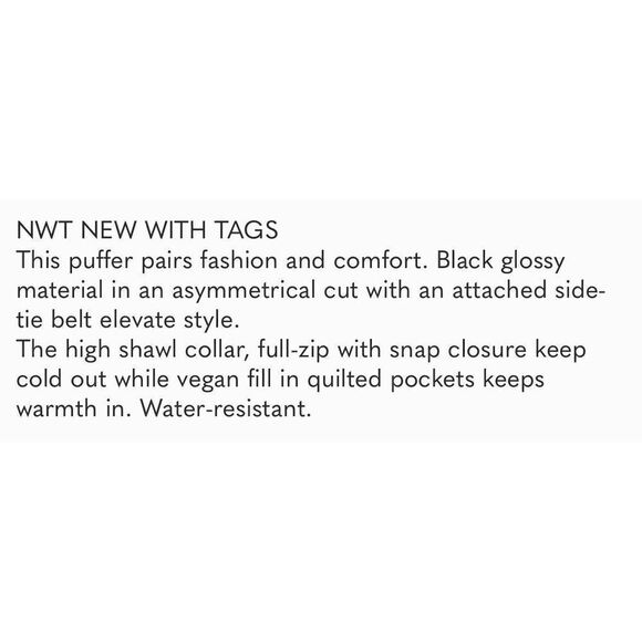 UNIVERSAL STANDARD | blue black kanda asymmetrical puffer coat S NWT $248 - Picture 16 of 16